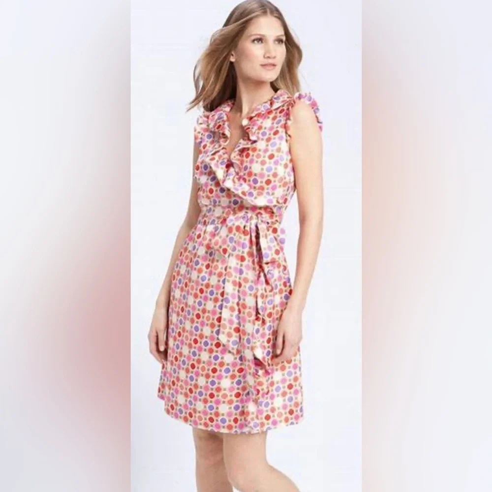 Kate Spade Aubrey silk Wrap Dress with Sash 10 silk